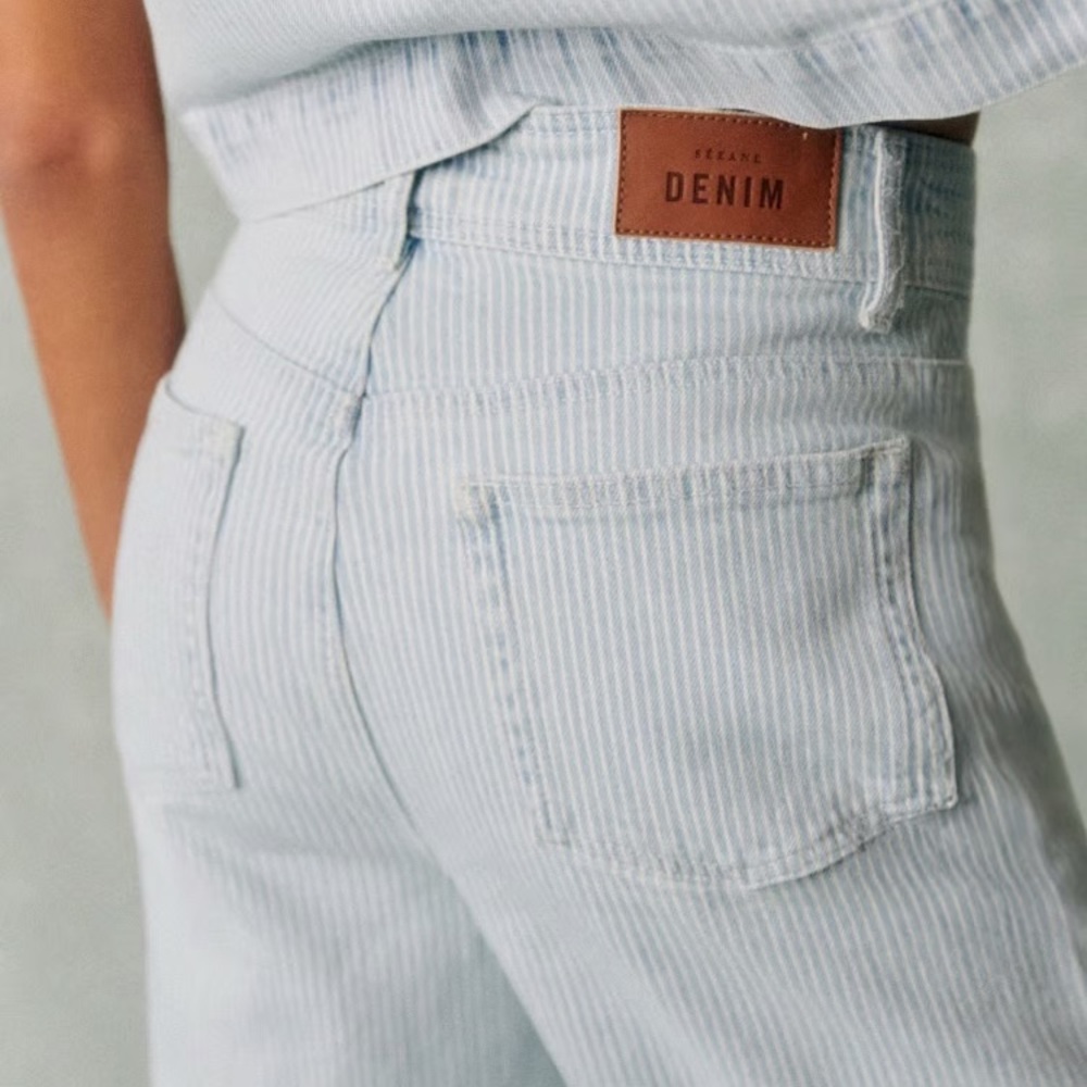 Sezane Le Crop Denim Stripes - Size 14